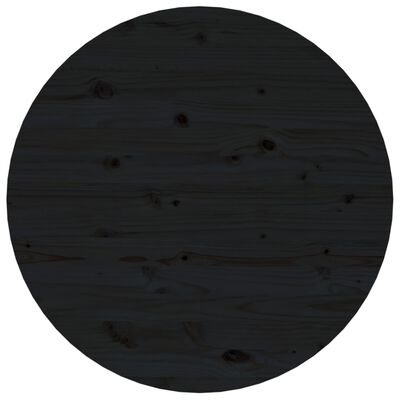 vidaXL Stolik kawowy, czarny, Ø 55x45 cm, lite drewno sosnowe