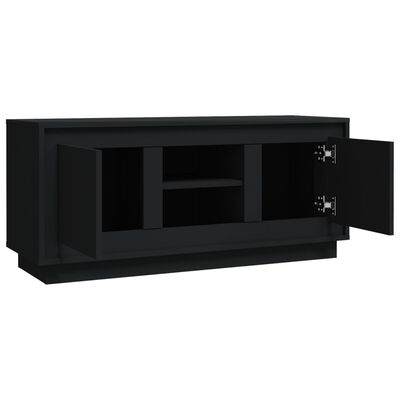 vidaXL Szafka pod TV, czarna, 102x35x45 cm, materiał drewnopochodny