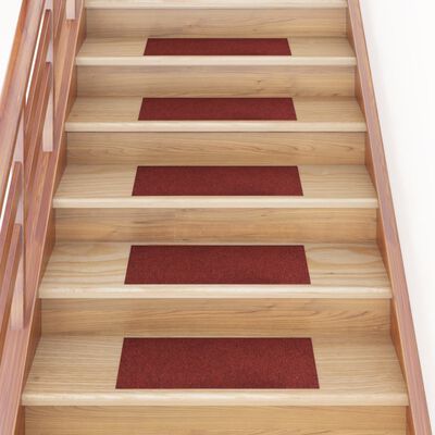 vidaXL Samoprzylepne nakładki na schody, 15 szt., 60x25 cm, czerwone