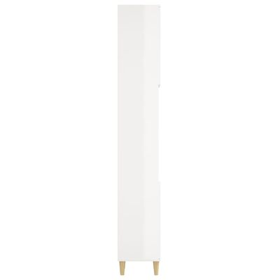vidaXL Szafka łazienkowa, wysoki połysk, biała, 30x30x190 cm