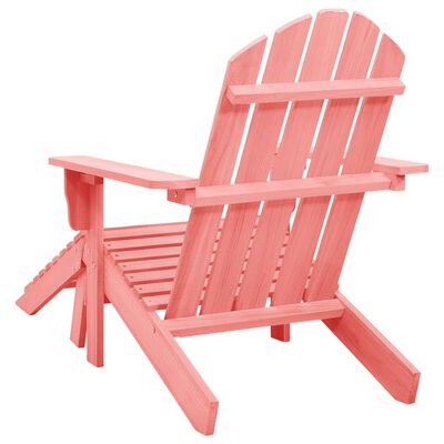 vidaXL Krzesło ogrodowe Adirondack z podnóżkiem, jodłowe, różowe