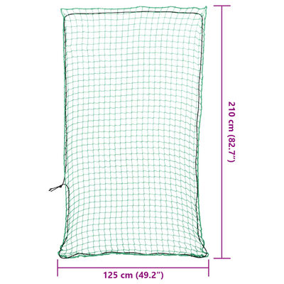 vidaXL Siatka na przyczepę, z elastyczną linką, zielona, 2,1x1,25m, PP