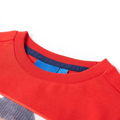 Koszulka dziecięca z długimi rękawami, czerwona, 128