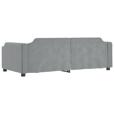 vidaXL Sofa rozsuwana z szufladami, jasnoszara, 80x200 cm, tkanina