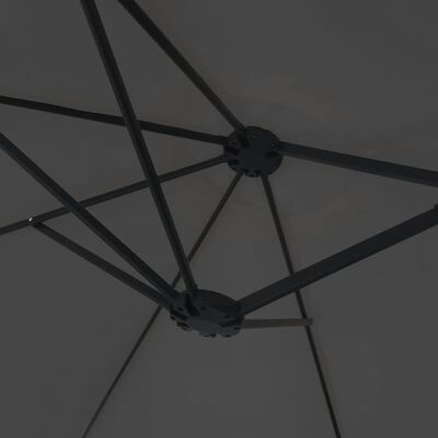 vidaXL Podwójny parasol ogrodowy z LED, antracytowy, 449x245 cm