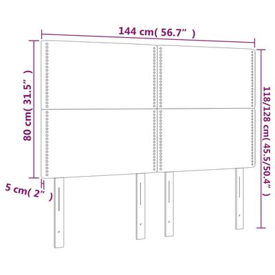 vidaXL Zagłówki do łóżka, 4 szt, czarne, 72x5x78/88 cm, sztuczna skóra