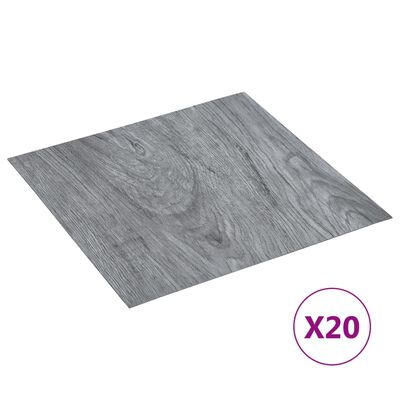 vidaXL Samoprzylepne panele podłogowe, 20 szt., PVC, 1,86 m², szare