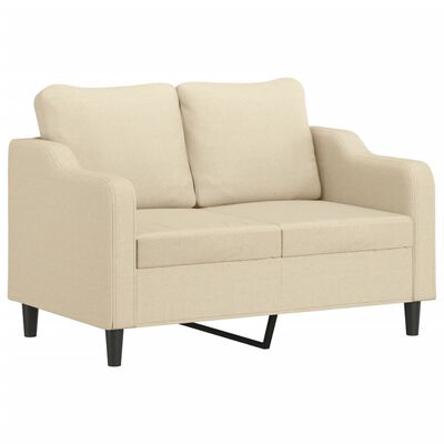 vidaXL 2-osobowa sofa, kremowa, 120 cm, tapicerowana tkaniną