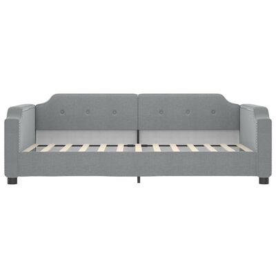 vidaXL Sofa rozsuwana z szufladami, jasnoszara, 80x200 cm, tkanina