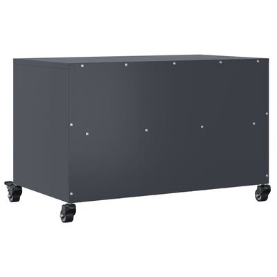 vidaXL Szafka RTV, czarna, 68x39x43,5 cm, stal walcowana na zimno