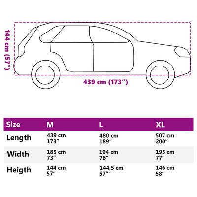 vidaXL Pokrowiec na samochód typu SUV, z paskami, pełny, srebrny, M