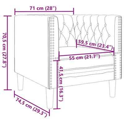 vidaXL 3-cz. wypoczynek Chesterfield z wałkami, jasnoszary, aksamit