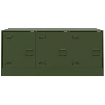 vidaXL Szafka pod telewizor, oliwkowa, 99x39x44 cm, stalowa