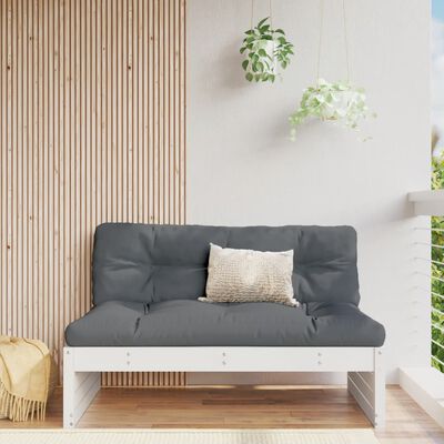 vidaXL Sofa środkowa do ogrodu, biała, 120x80 cm, lite drewno sosnowe