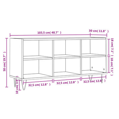 vidaXL Szafka pod TV, brązowy dąb, 103,5x30x50 cm