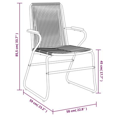 vidaXL 5-częściowy zestaw mebli ogrodowych, czarny, rattan PVC