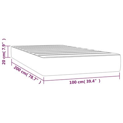 vidaXL Materac kieszeniowy, ciemnoszary, 100x200x20 cm, tkanina