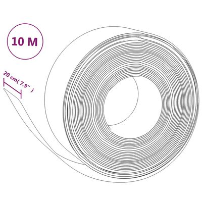 vidaXL Obrzeża ogrodowe, 4 szt., czarne, 10 m, 20 cm, polietylen