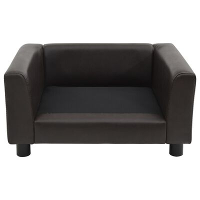 vidaXL Sofa dla psa, brązowa, 60x43x30 cm, plusz i sztuczna skóra