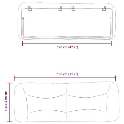 vidaXL Poduszka na wezgłowie, brązowa, 120 cm, sztuczna skóra