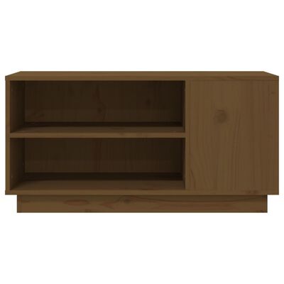 vidaXL Szafka pod TV, miodowy brąz, 80x35x40,5 cm, lite drewno sosnowe