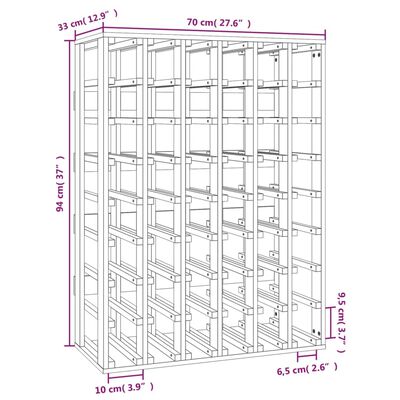 vidaXL Stojak na wino, 70x33x94 cm, lite drewno sosnowe