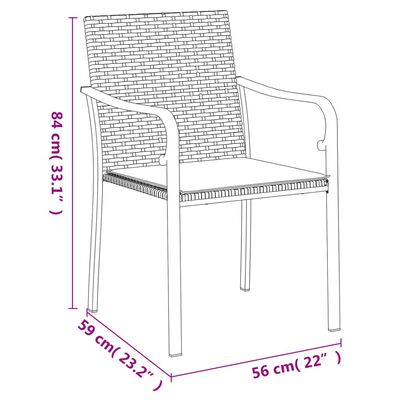 vidaXL 9-cz. zestaw mebli ogrodowych z poduszkami, rattan PE i stal