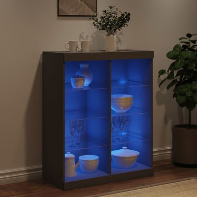 vidaXL Szafka z oświetleniem LED, czarna, 81x37x100 cm