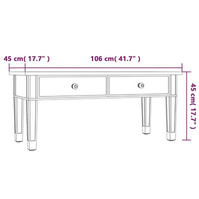 vidaXL Lustrzany stolik kawowy, 106x45x45 cm, płyta i szkło