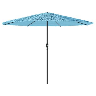 vidaXL Parasol ogrodowy na stalowym słupku, niebieski, 388x388x248 cm