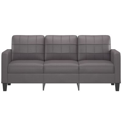 vidaXL 3-osobowa sofa, szara, 180 cm, sztuczna skóra