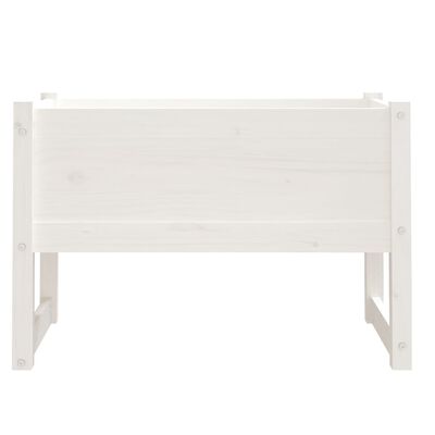 vidaXL Donica, biała, 78x40x52 cm, lite drewno sosnowe
