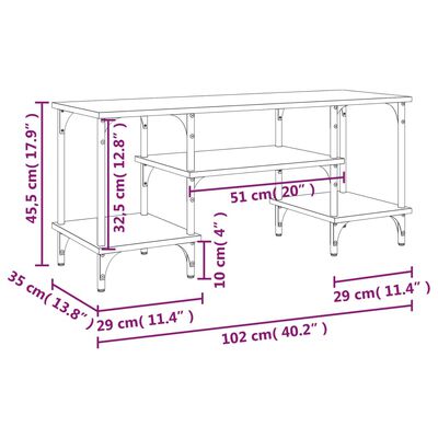 vidaXL Szafka pod TV, czarna, 102x35x45,5 cm, materiał drewnopochodny