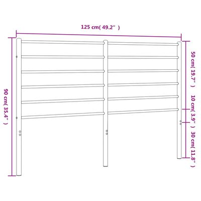 vidaXL Metalowe wezgłowie, czarne, 120 cm