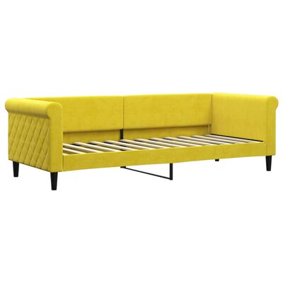 vidaXL Sofa z materacem do spania, żółta, 80x200 cm, aksamit