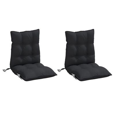 vidaXL Poduszki na krzesła z niskim oparciem, 2 szt., czarne