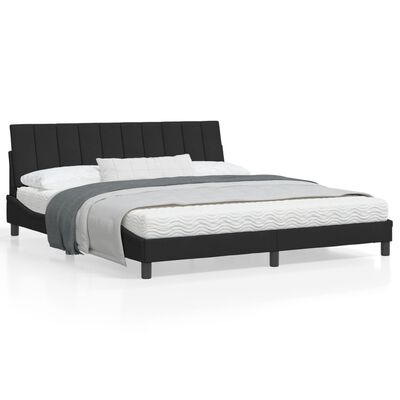 vidaXL Rama łóżka z zagłówkiem, czarna, 180x200 cm, aksamitna