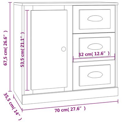 vidaXL Szafka, czarna, 70x35,5x67,5 cm, materiał drewnopochodny