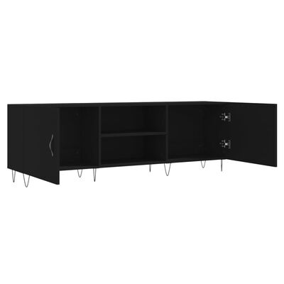 vidaXL Szafka pod TV, czarna, 150x30x50 cm, materiał drewnopochodny