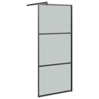 vidaXL Ścianka prysznicowa, 80x195 cm, przyciemniane szkło ESG, czarna