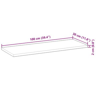 vidaXL Półka ścienna, 100x30x2 cm, surowe lite drewno akacjowe