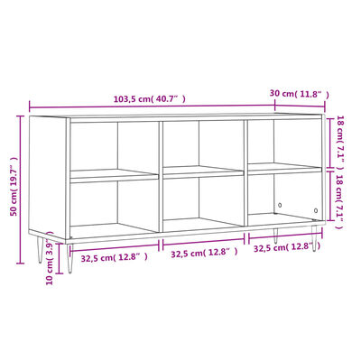 vidaXL Szafka pod TV, czarna, 103,5x30x50 cm, materiał drewnopochodny