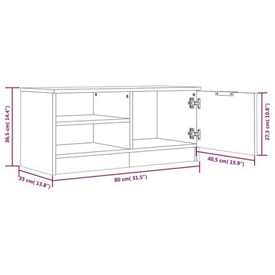 vidaXL Szafki pod TV, 2 szt., dąb sonoma, 80x35x36,5 cm