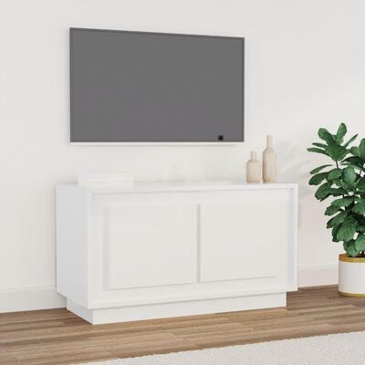 vidaXL Szafka pod TV, biała, połysk, 80x35x45 cm