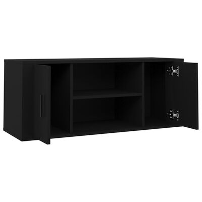 vidaXL Szafka pod TV, czarna, 100x35x40 cm, materiał drewnopochodny