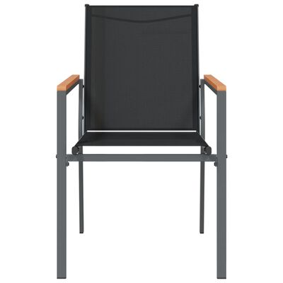 vidaXL Krzesła ogrodowe, 4 szt, czarne, 55x61,5x90cm, textilene i stal