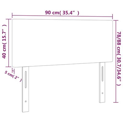 vidaXL Zagłówek do łóżka z LED, kremowy, 90x5x78/88 cm, tkanina