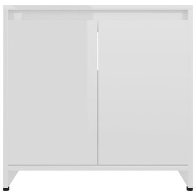vidaXL Szafka łazienkowa, biała z połyskiem, 60x33x61 cm