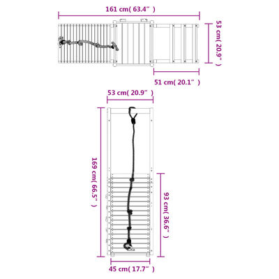vidaXL Plac zabaw do ogrodu, lite drewno daglezjowe