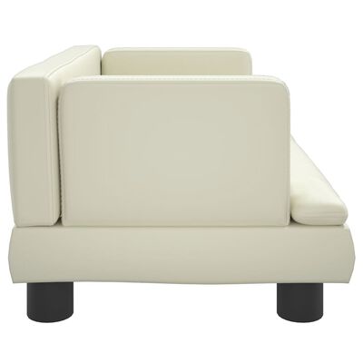 vidaXL Sofa dla dzieci, kremowa, 60x40x30 cm, sztuczna skóra